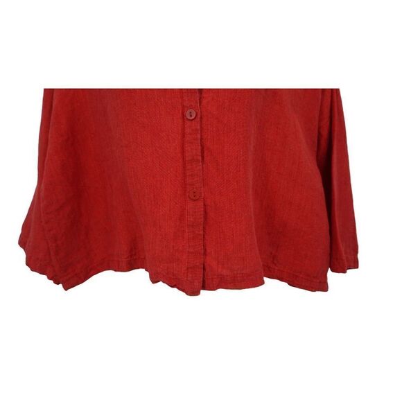 Eileen Fisher Top Women's Petite Large Irish Linen Button Down Long Sleeve Shirt - Picture 3 of 10